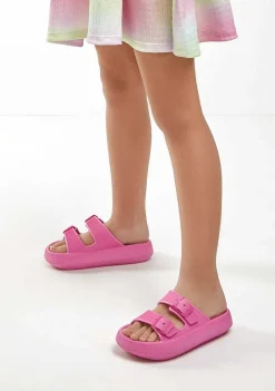 Sapatos De Menina-Conguitos Slides De Fivela Dupla Fucsia