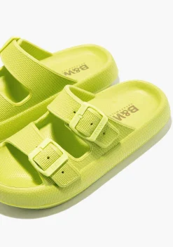 Sapatos De Menina-Conguitos Slides De Fivela Dupla Limao