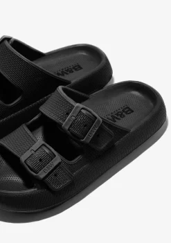 Sapatos De Menina-Conguitos Slides Pretos Com Fivela Dupla