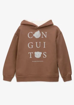 Moletons-Conguitos Sweatshirt Com Capuz Castanho Menina