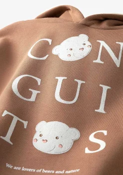 Moletons-Conguitos Sweatshirt Com Capuz Castanho Menina