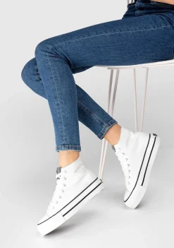 Tênis Casuais-Conguitos Tênis Basico Unissex Branco Lona P&B