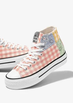Tênis Casuais-Conguitos Tênis B&W Multi Patchwork Hi-Top