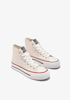 Tênis Casuais-Conguitos Tênis Cano Alto Basico Off White Preto E Branco