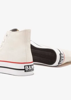 Tênis Casuais-Conguitos Tênis Cano Alto Basico Off White Preto E Branco