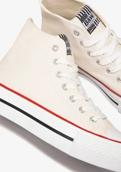 Tênis Casuais-Conguitos Tênis Cano Alto Basico Off White Preto E Branco