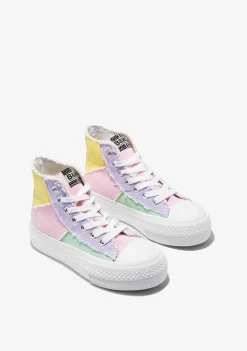 Tênis Casuais-Conguitos Tênis Cano Alto Multi Patchwork Preto E Branco