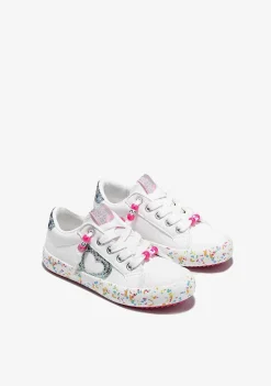 Sapatos De Menina-Conguitos Tênis Confetti Glitter Branco