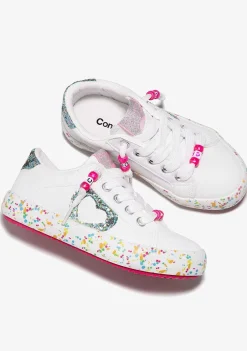 Sapatos De Menina-Conguitos Tênis Confetti Glitter Branco