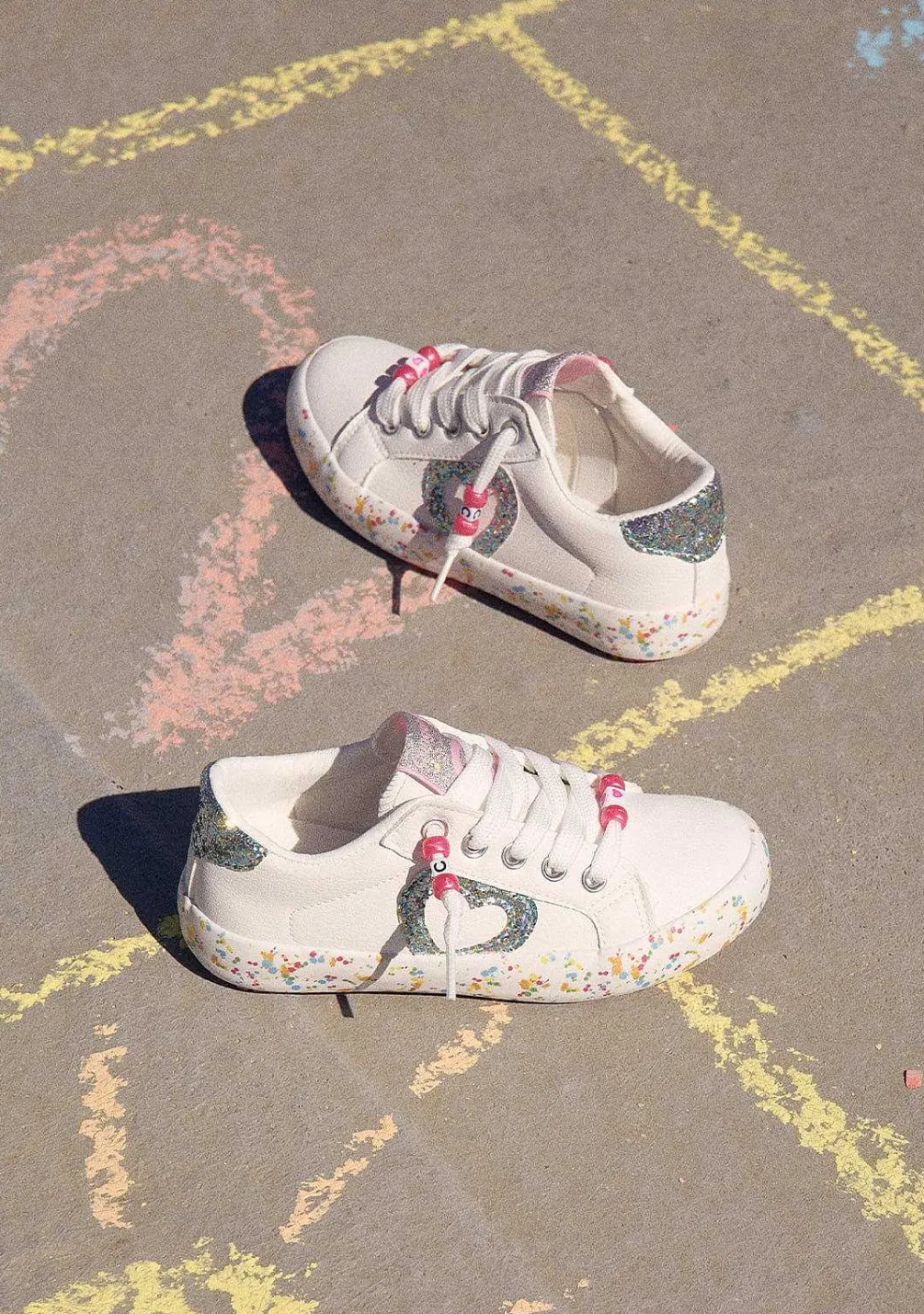 Sapatos De Menina-Conguitos Tênis Confetti Glitter Branco