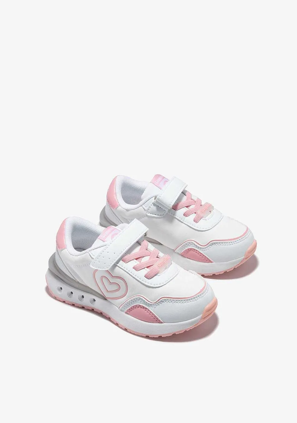 Sapatos De Menina-Conguitos Tênis Coracao Branco Com Luzes