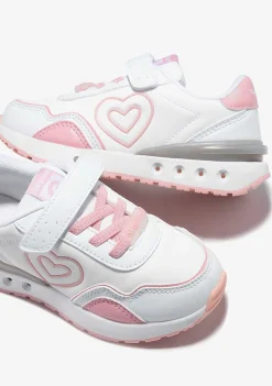 Sapatos De Menina-Conguitos Tênis Coracao Branco Com Luzes