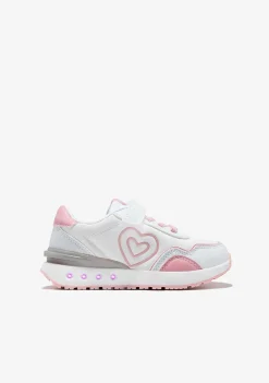 Sapatos De Menina-Conguitos Tênis Coracao Branco Com Luzes