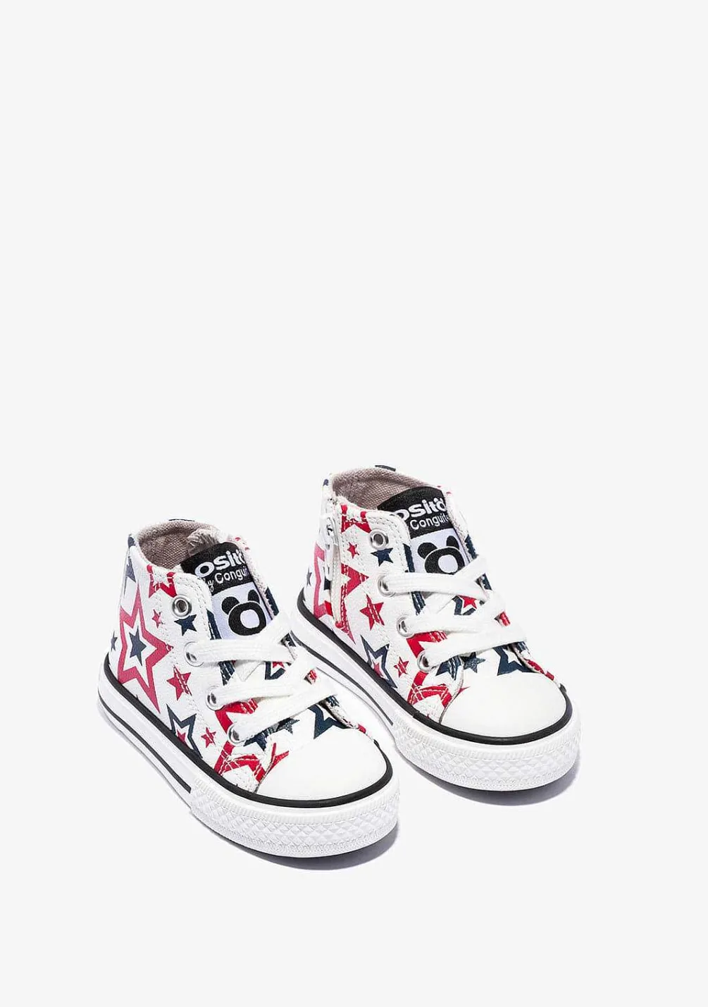 Tênis Casuais-Conguitos Tênis De Cano Alto Baby Stars Branco Napa