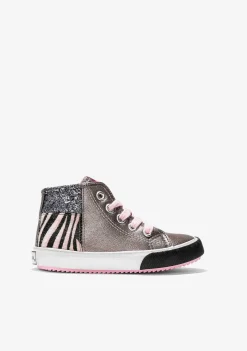 Tênis Casuais-Conguitos Tênis De Cano Alto Com Retalhos Multicoloridos Para Menina