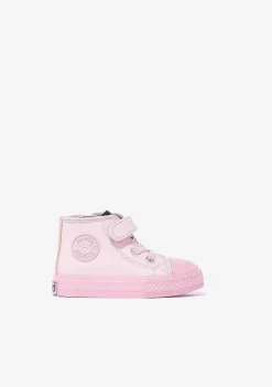 Tênis Casuais-Conguitos Tênis De Cano Alto Rosa Color Block Para Bebé