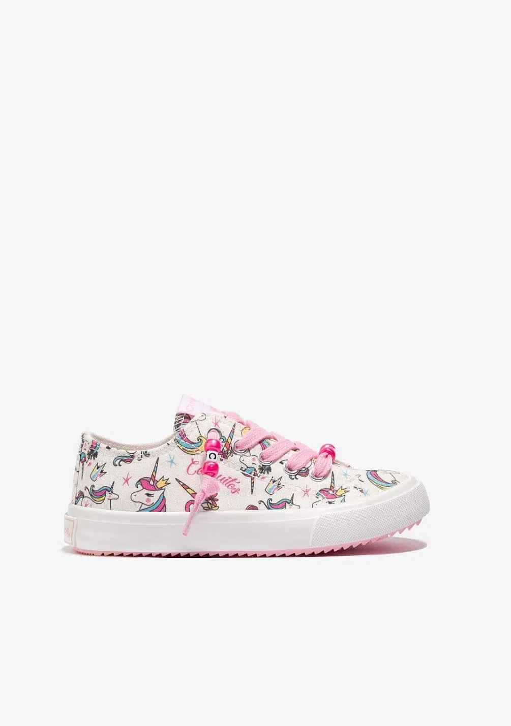 Sapatos De Menina-Conguitos Tênis De Lona Unicornio Branco
