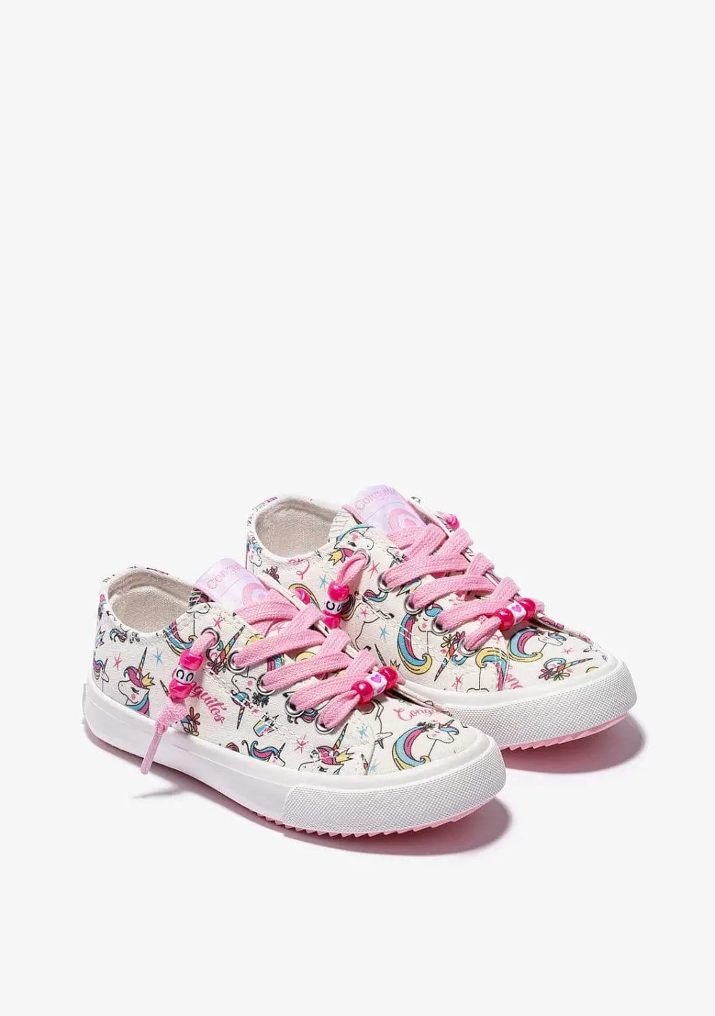 Sapatos De Menina-Conguitos Tênis De Lona Unicornio Branco