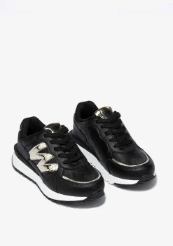 Tênis Casuais-Conguitos Tênis De Metal Preto Preto E Branco
