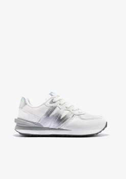 Tênis Casuais-Conguitos Tênis Feminino Branco Prateado Com Logotipo Preto E Branco