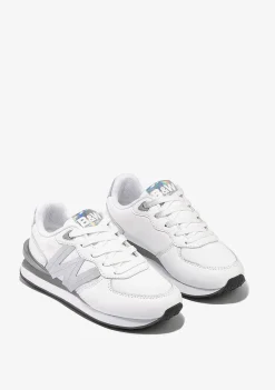 Tênis Casuais-Conguitos Tênis Feminino Branco Prateado Com Logotipo Preto E Branco