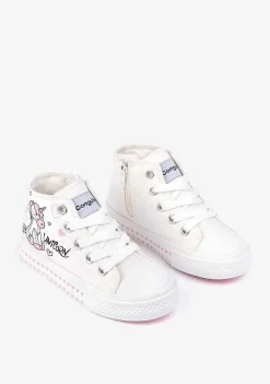 Tênis Casuais-Conguitos Tênis Feminino Cano Alto Com Estampa De Unicornio