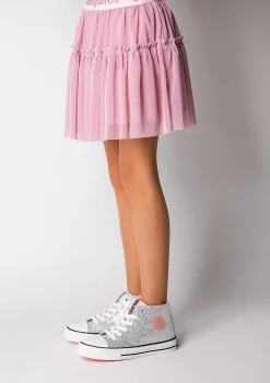 Tênis Casuais-Conguitos Tênis Feminino Cano Alto Com Brilho Prateado