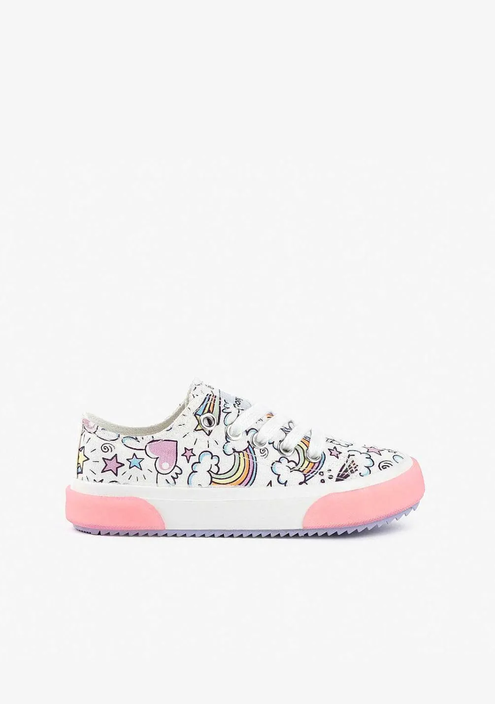 Tênis Casuais-Conguitos Tênis Feminino Com Estampa Arco-Iris