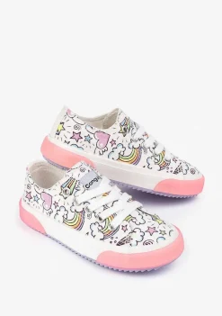 Tênis Casuais-Conguitos Tênis Feminino Com Estampa Arco-Iris