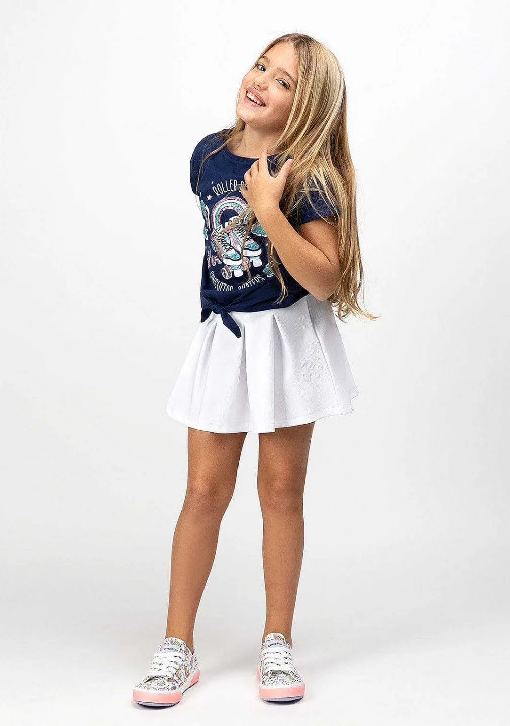 Tênis Casuais-Conguitos Tênis Feminino Com Estampa Arco-Iris