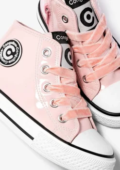 Tênis Casuais-Conguitos Tênis Feminino De Cano Alto Rosa Envernizado