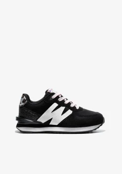 Tênis Casuais-Conguitos Tênis Feminino Preto Com Logo Preto E Branco