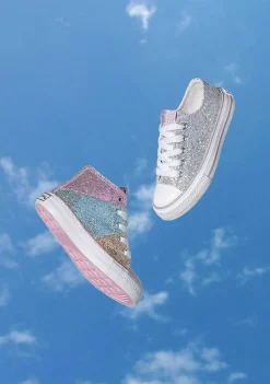 Sapatos De Menina-Conguitos Tênis Hi Top Glitter Patchwork
