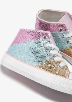 Sapatos De Menina-Conguitos Tênis Hi Top Glitter Patchwork