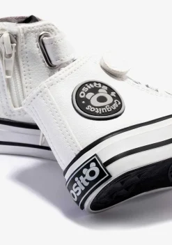 Tênis-Conguitos Tênis Hi-Top Com Faixa Aderente Branca Para Bebé Napa