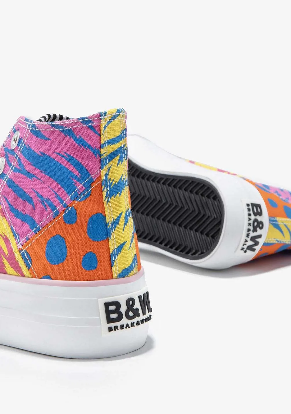 Sapatos De Menina-Conguitos Tênis Hi-Top Multicolor Patchwork P&B