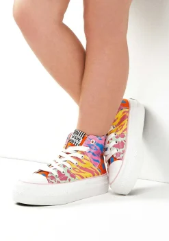 Sapatos De Menina-Conguitos Tênis Hi-Top Multicolor Patchwork P&B