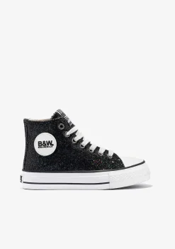Tênis Casuais-Conguitos Tênis Hi-Top Preto Brilhante Feminino Preto E Branco