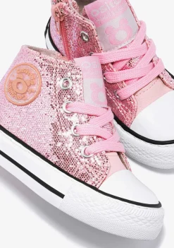Tênis-Conguitos Tênis Hi-Top Rosa Glitter Para Bebé