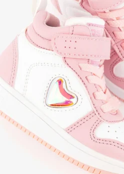 Tênis Com Luzes-Conguitos Tênis Hi-Top Rosa/Branco Com Luzes Bebé