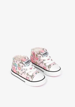 Tênis Casuais-Conguitos Tênis Hi-Top Unicornio Rosa Para Bebé