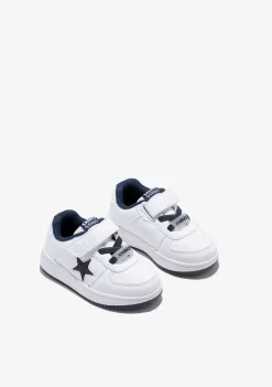Tênis Com Luzes-Conguitos Tênis Infantil Branco Marinho Com Luzes Star