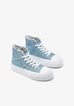 Tênis Casuais-Conguitos Tênis Jeans Cano Alto Preto E Branco