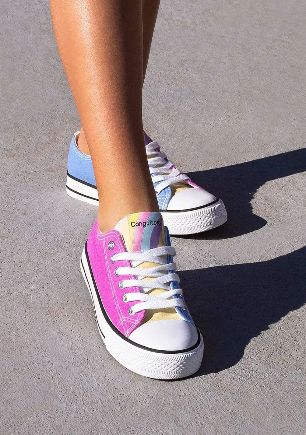 Tênis Casuais-Conguitos Tênis Multicoloridos De Luz Solar Para Menina