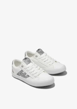 Sapatos De Menina-Conguitos Tênis Prateado P&B