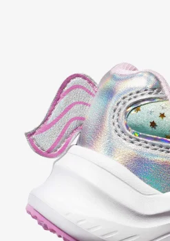 Sapatos De Menina-Conguitos Tênis Unicornio Glitter Com Luz Metalizada