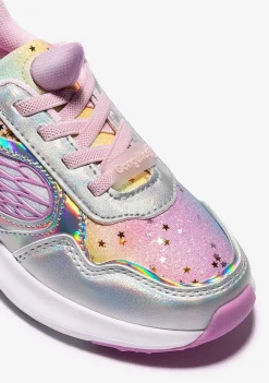 Sapatos De Menina-Conguitos Tênis Unicornio Glitter Com Luz Metalizada