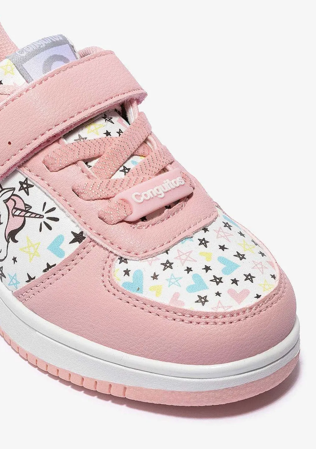 Tênis Casuais-Conguitos Tênis Unicornio Rosa Menina Napa