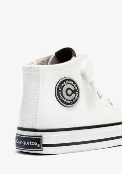 Tênis Casuais-Conguitos Tênis Unissex Branco Aderente Com Tira Hi-Top Napa