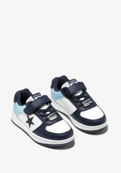 Tênis Com Luzes-Conguitos Tênis Unissex Branco Azul Com Luzes Star